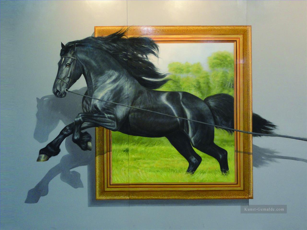 Pferd aus dem Rahmen 3D Ölgemälde